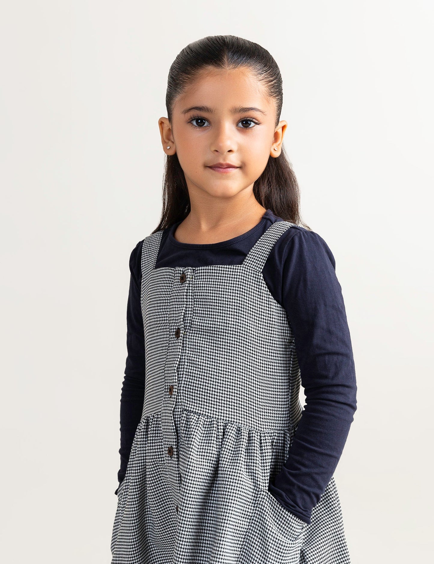 CHECKERED BUTTON FRONT DRESS