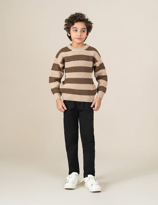 STRIPED KNITTED SWEATER