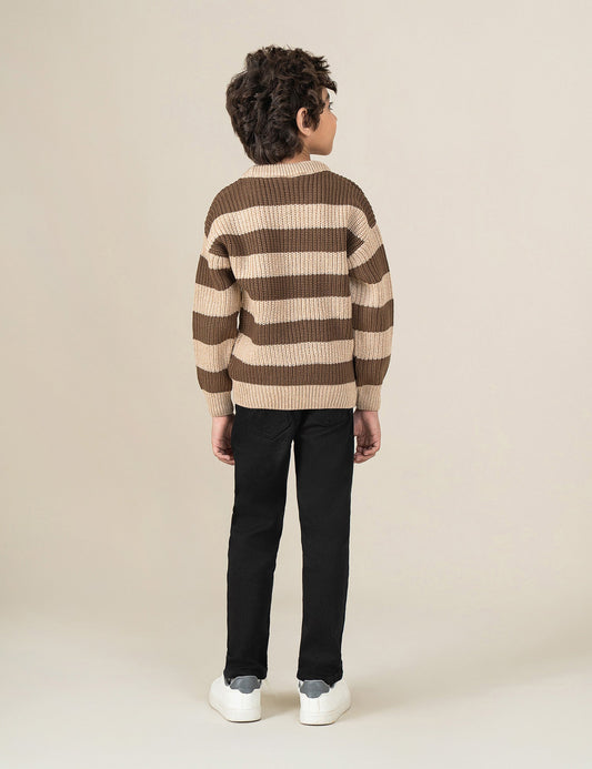 STRIPED KNITTED SWEATER