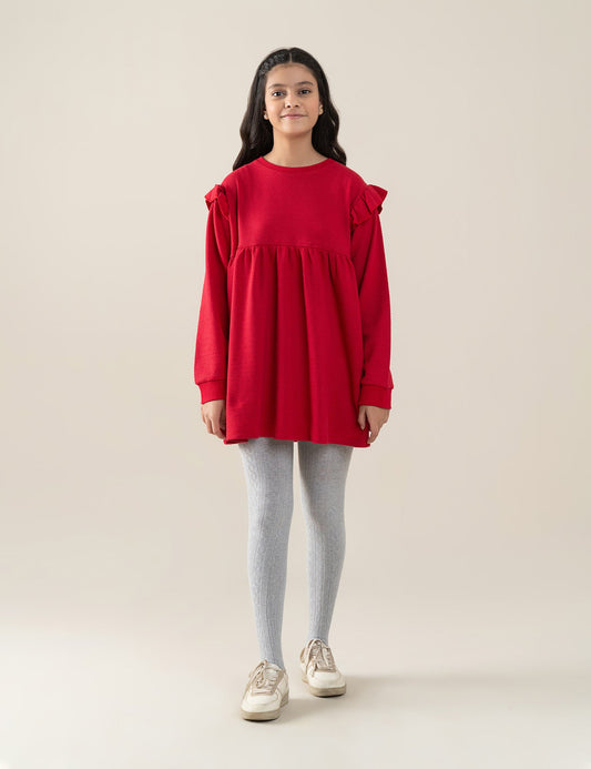 RUFFLE SHOULDER DRESS