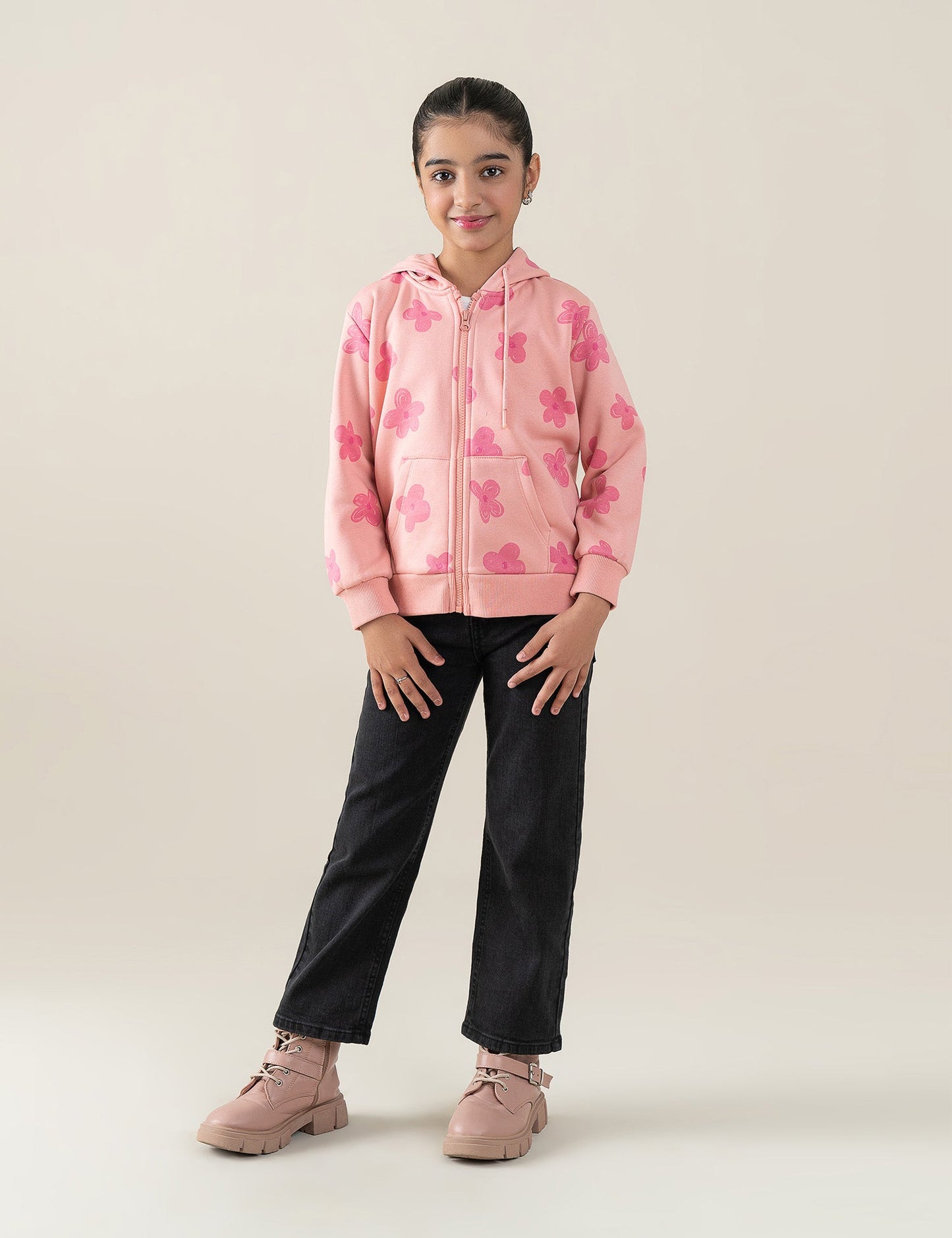 FLORAL PRINTED HOODIE