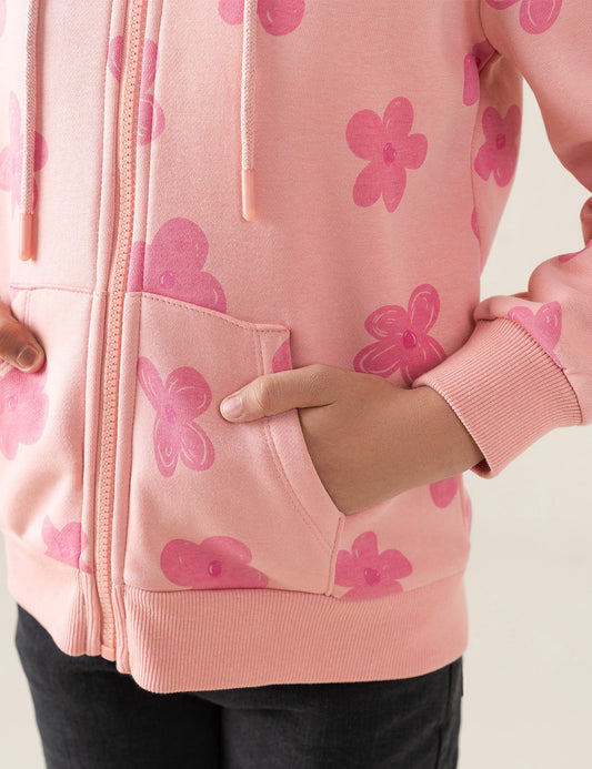 FLORAL PRINTED HOODIE