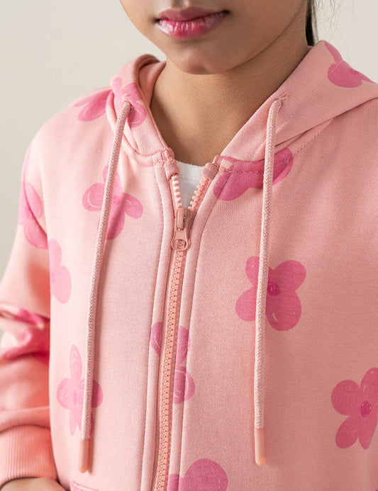 FLORAL PRINTED HOODIE