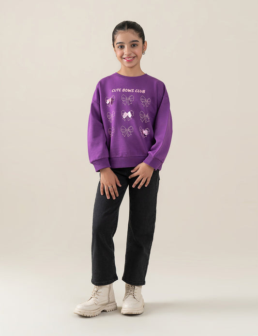 CUTE BOWS CLUB PRINTED SWEATSHIRT