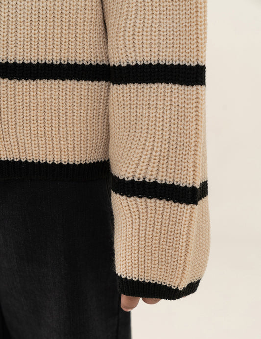 STRIPED KNIT CARDIGAN