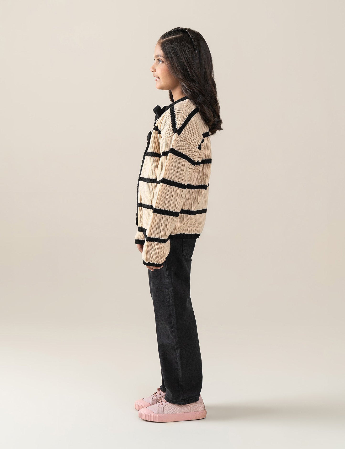 STRIPED KNIT CARDIGAN