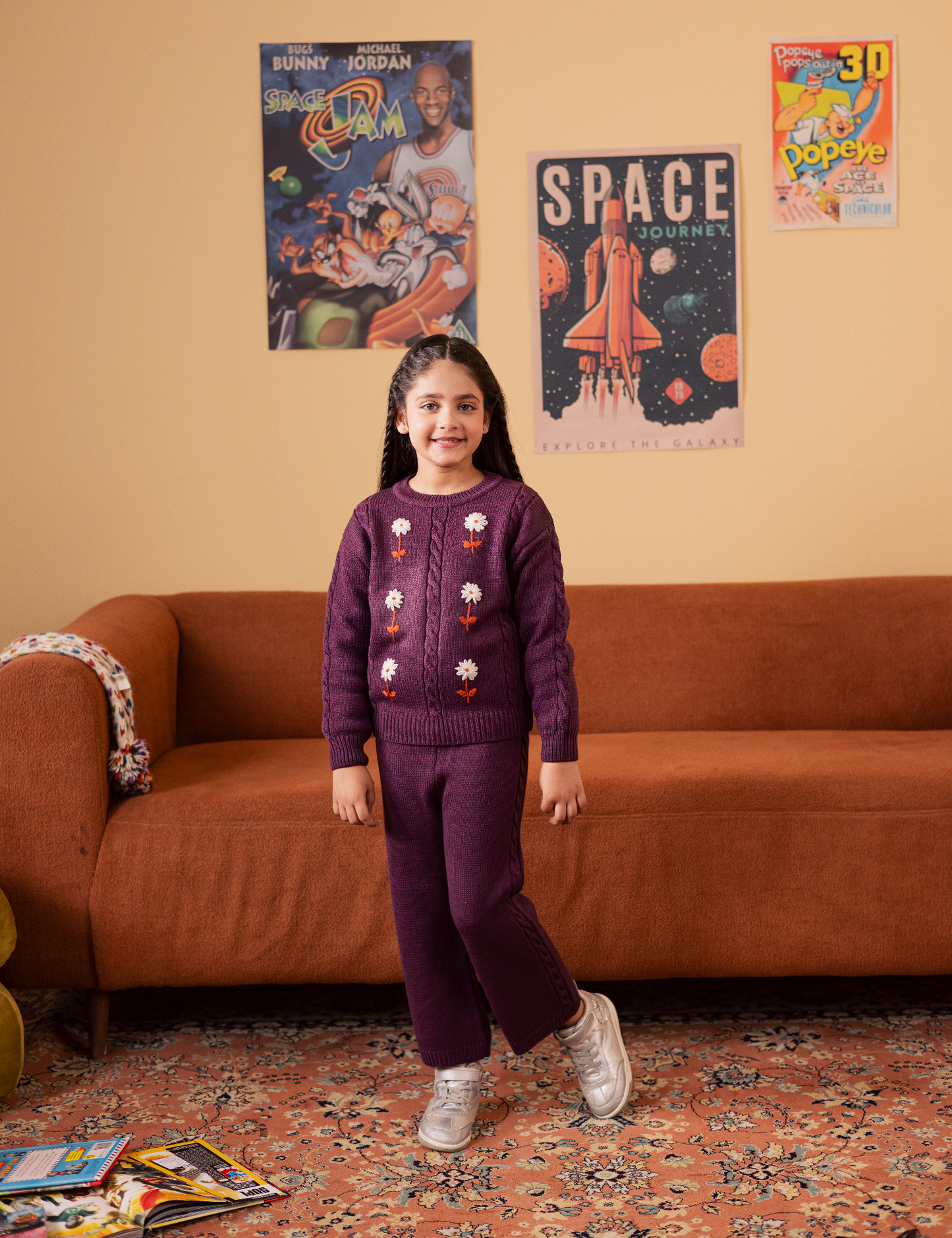 FLORAL EMBROIDERED KNITTED SWEATER