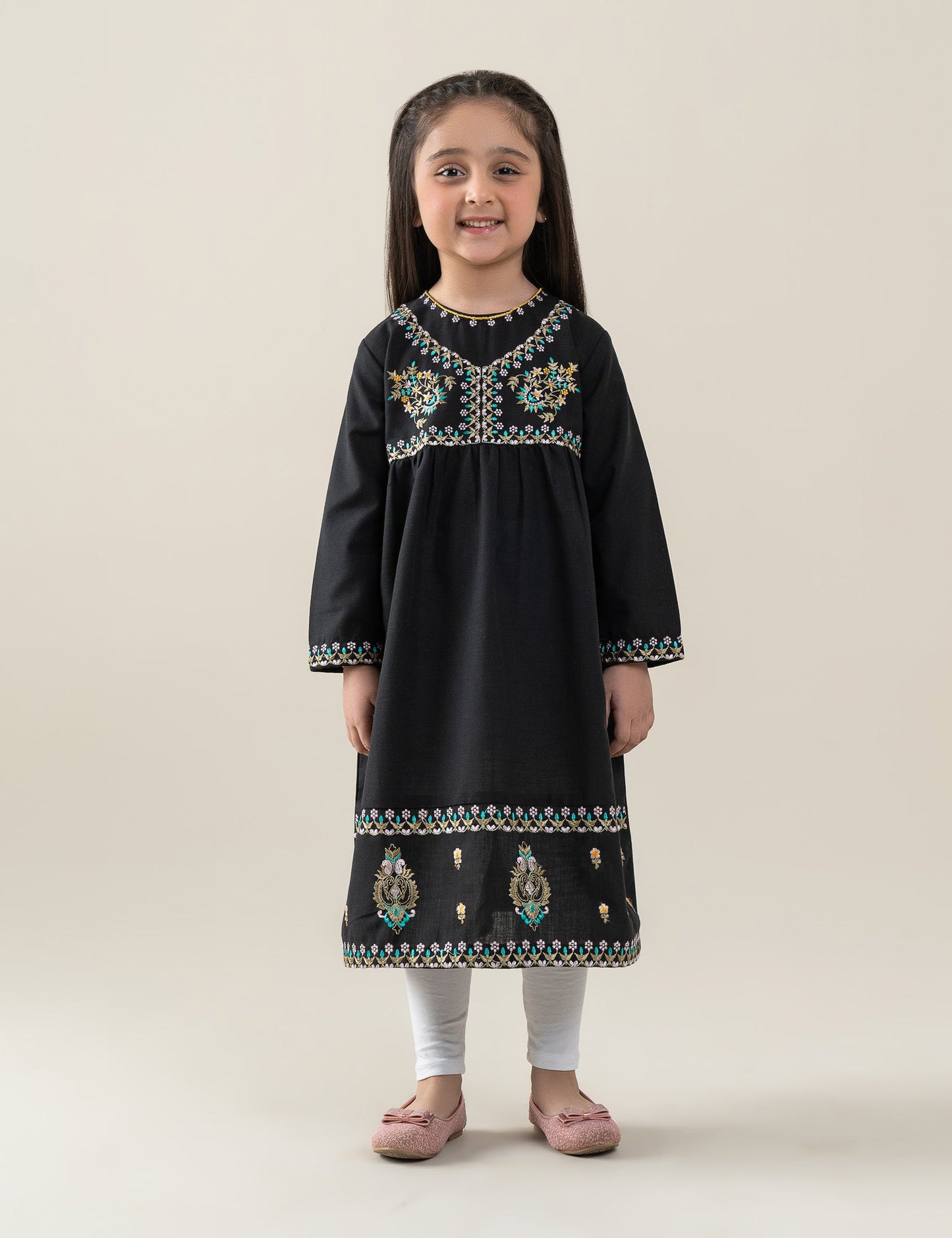 EMBROIDERED LONG DRESS