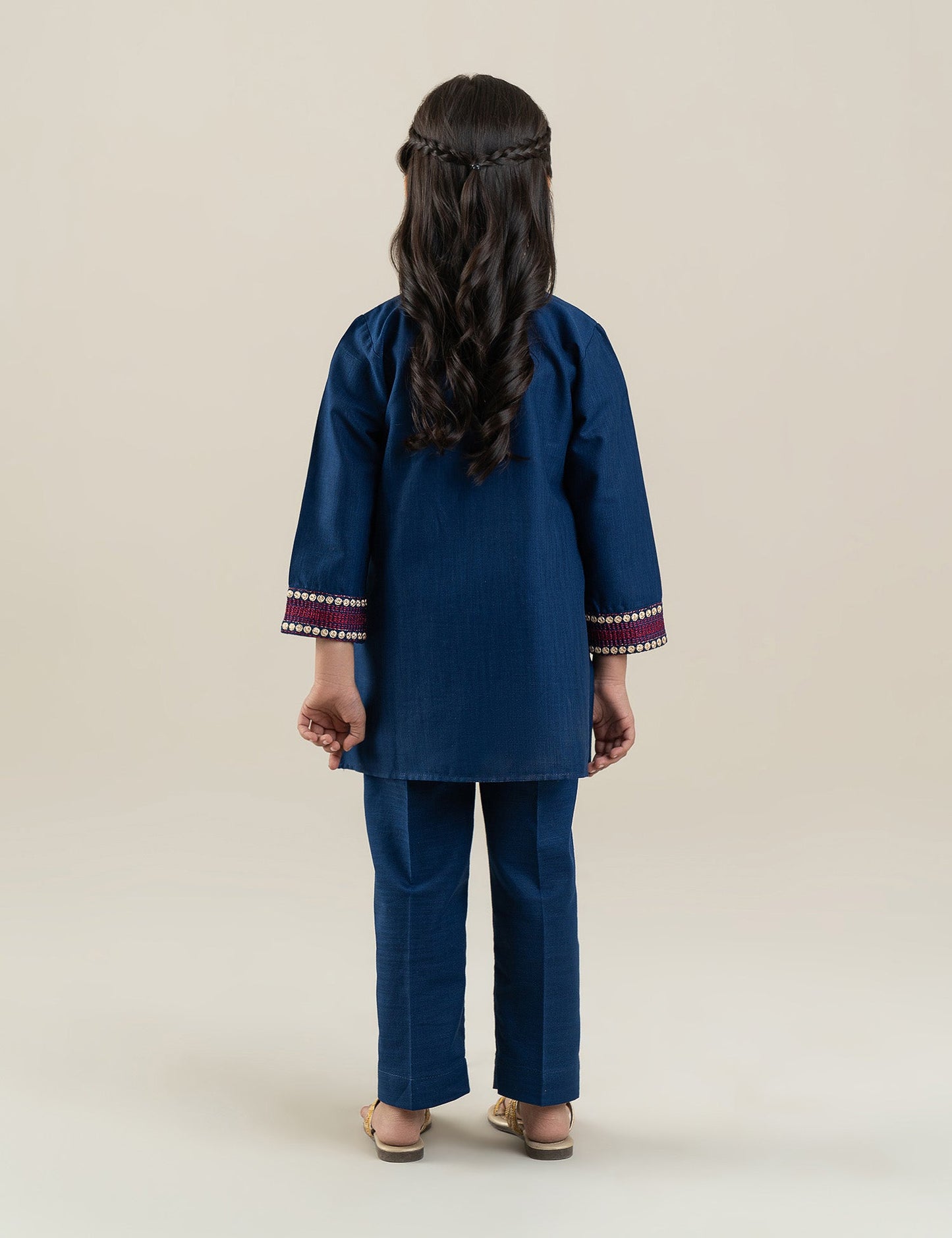 2 PIECE CONTRAST EMBROIDERED SUIT