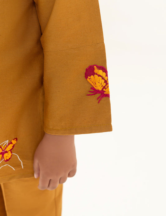 2 PIECE BUTTERFLY EMBROIDERED SUIT