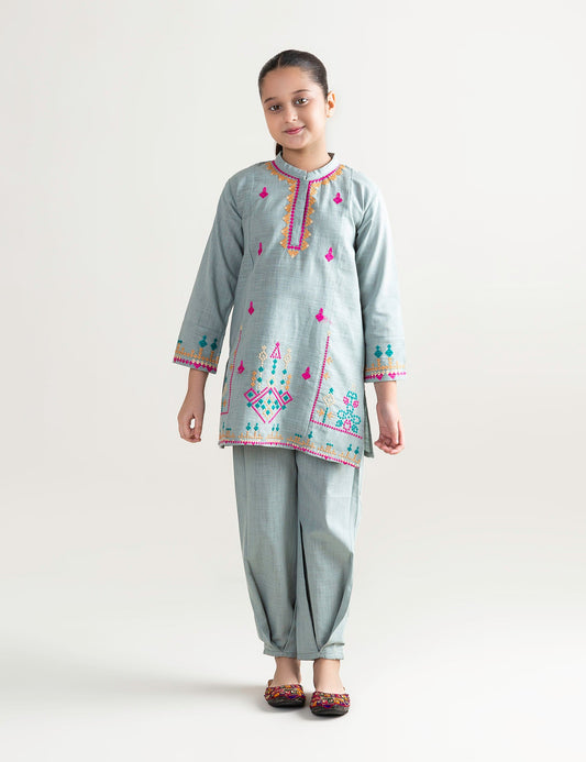 2 PIECE ETHNIC EMBROIDERED SUIT