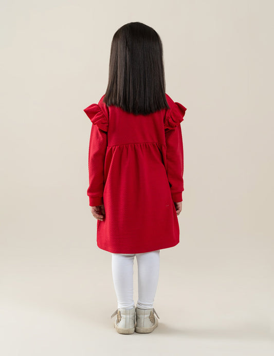 RUFFLE SHOULDER DRESS