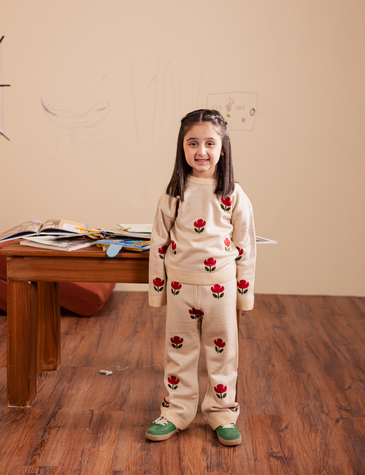 FLORAL KNITTED SWEATER