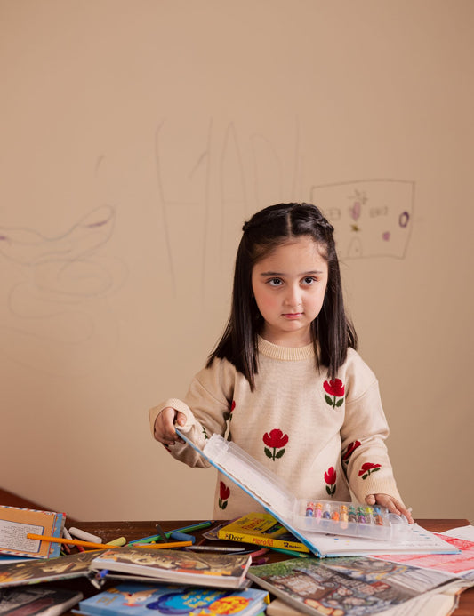 FLORAL KNITTED SWEATER