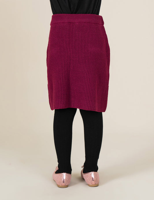 BOW ACCENT KNITTED SKIRT