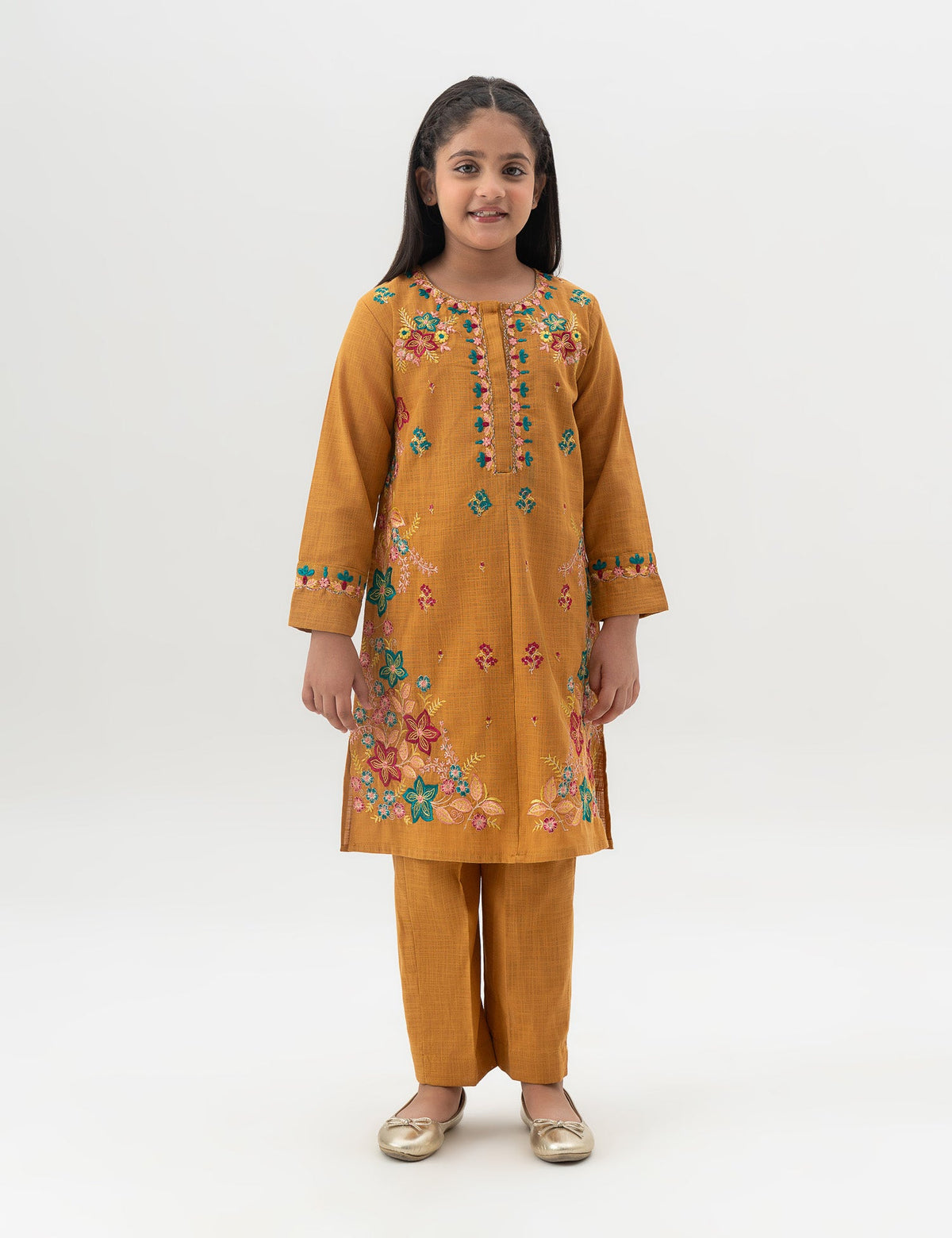 2 PIECE FLORAL EMBROIDERED SUIT