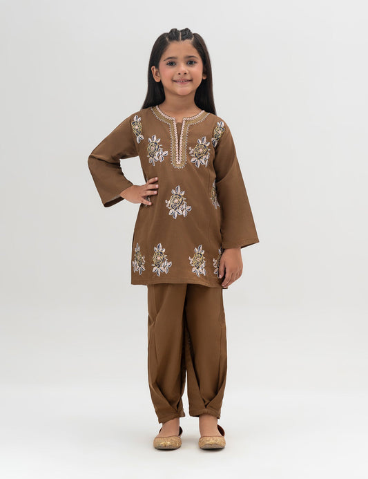 2 PIECE FLORAL EMBROIDERED SUIT