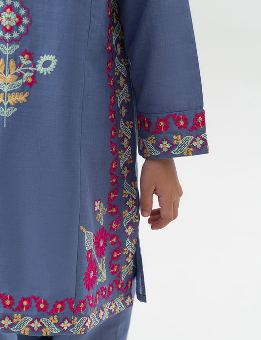 2 PIECE FLORAL EMBROIDERED SUIT