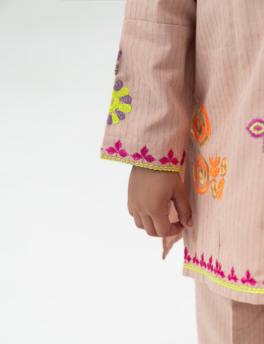 2 PIECE FLORAL EMBROIDERED SUIT