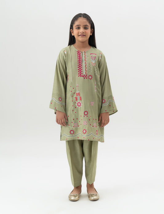 2 PIECE FLORAL EMBROIDERED SUIT