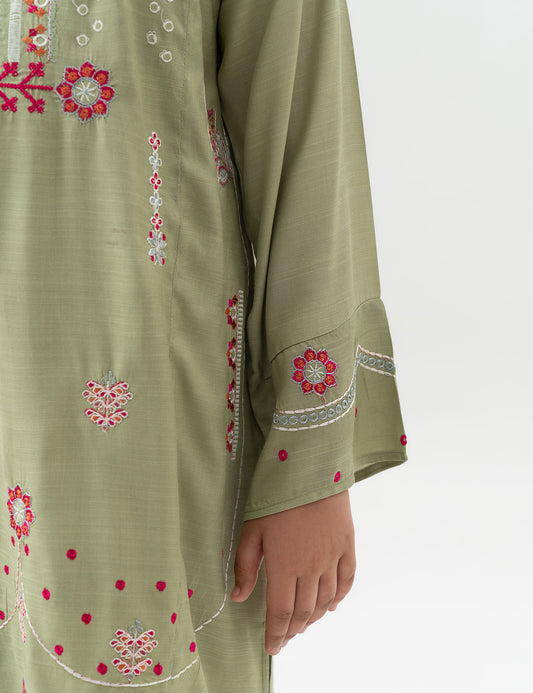 2 PIECE FLORAL EMBROIDERED SUIT