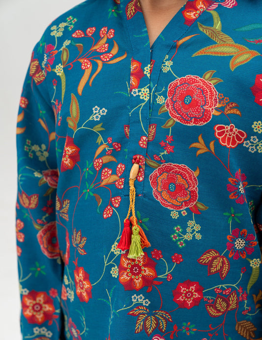 2 PIECE FLORAL PRINTED SUIT