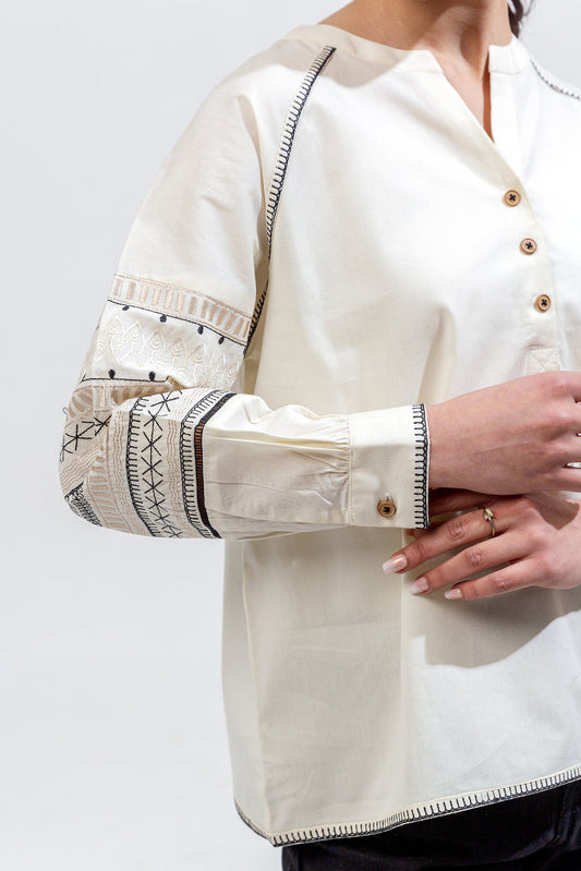 EMBROIDERED FLAT BAND SHIRT