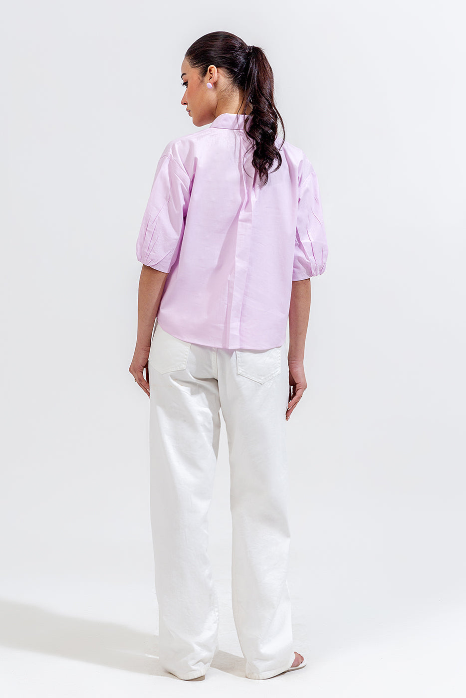 CROPPED BUTTON-THROUGH SHIRT