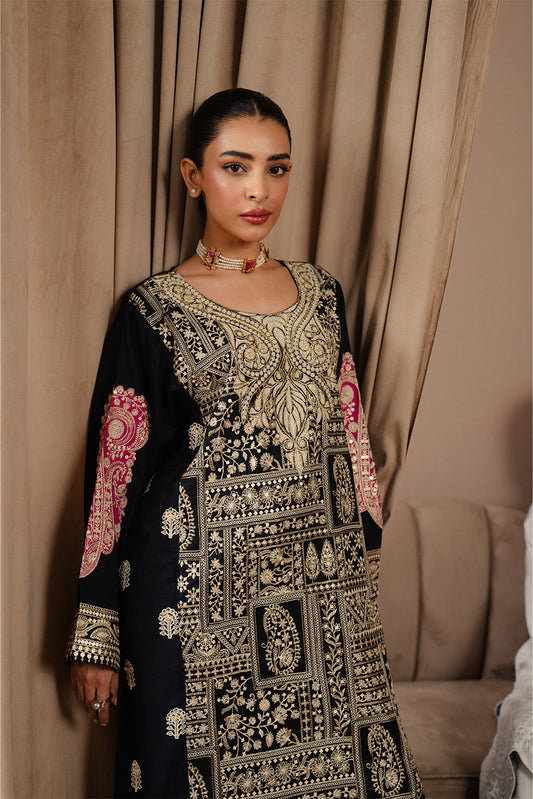2 PIECE EMBROIDERED RAW SILK SUIT (LUXURY-PRET)