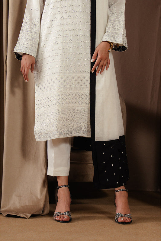 3 PIECE EMBROIDERED PAPER COTTON SUIT (LUXURY-PRET)