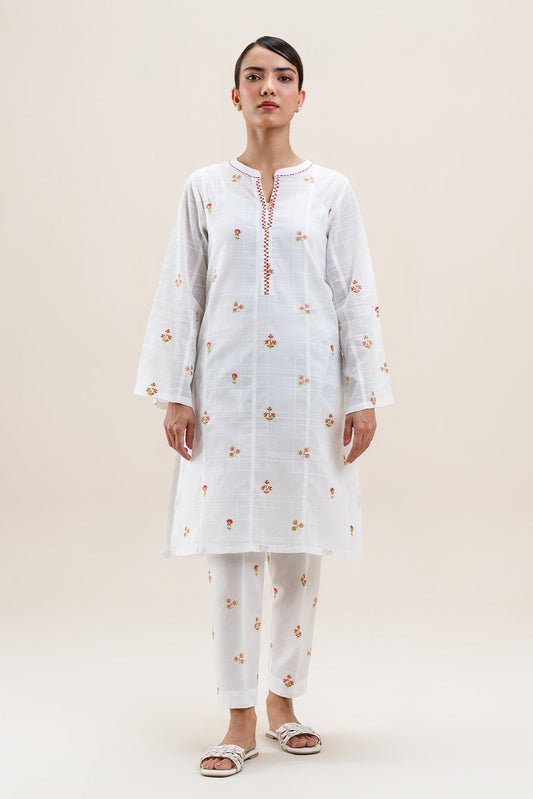 2 PIECE EMBROIDERED DORIA DOBBY SUIT (PRET)