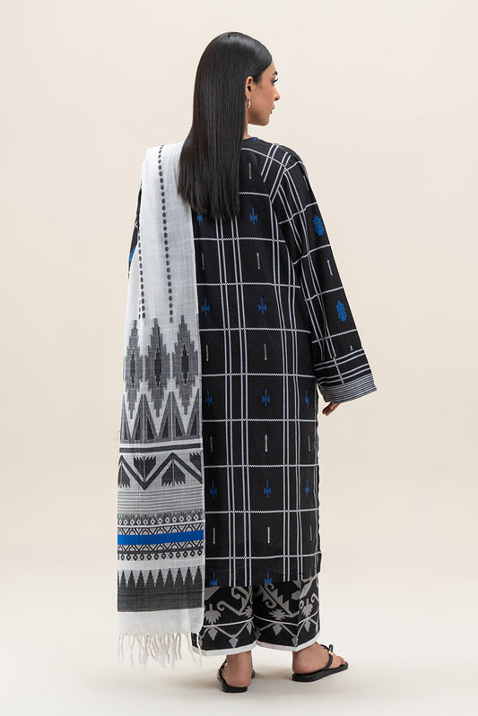 3 PIECE BASIC COMPOSED JACQUARD SUIT (PRET)