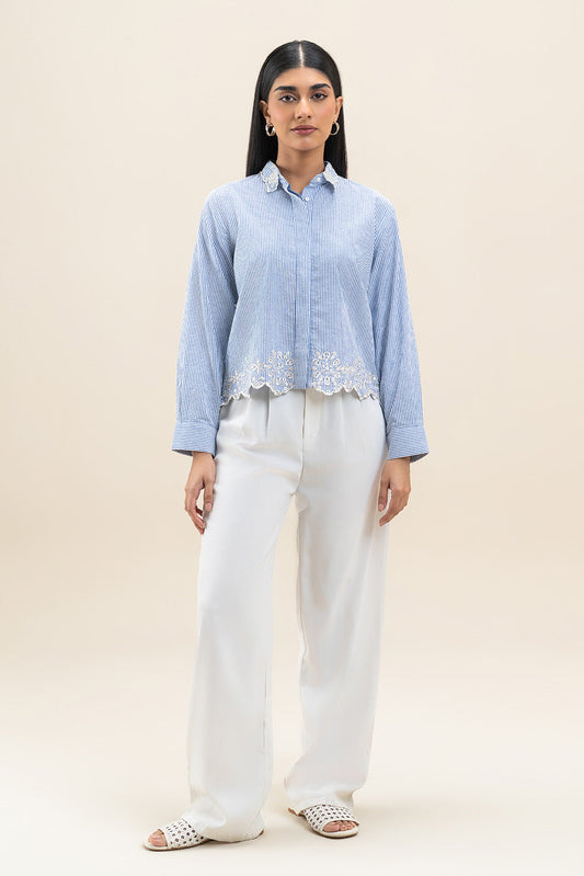BUTTON-THROGH EMBROIDERED SHIRT