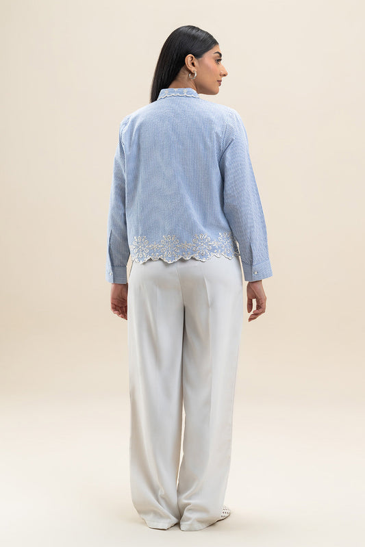 BUTTON-THROGH EMBROIDERED SHIRT