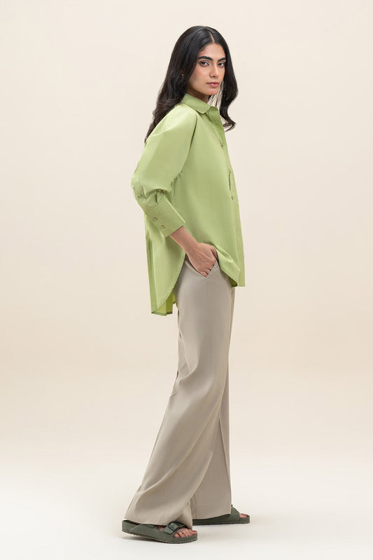 OVERSIZED POPLIN BUTTON-THROUGH SHIRT