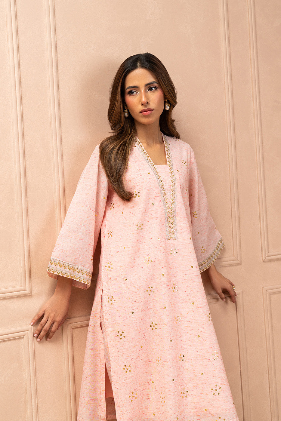 2 PIECE EMBROIDERED SPACE DYED MULTI NAPS SUIT (LUXURY PRET)