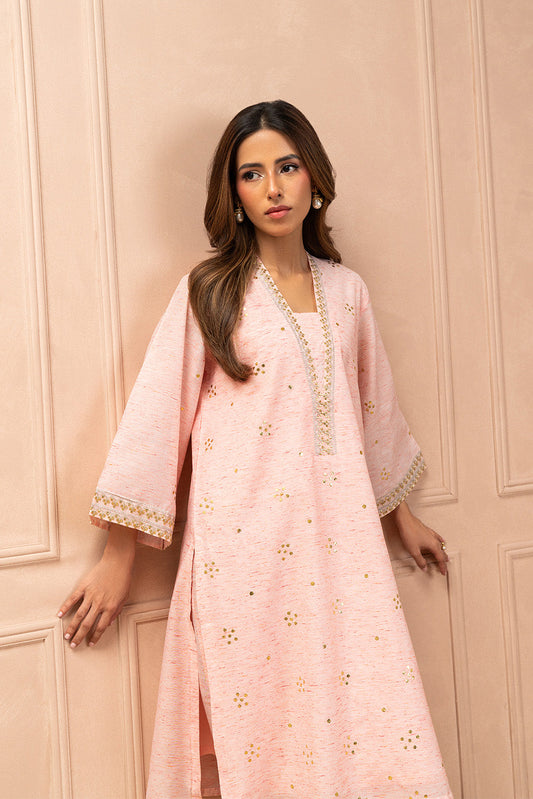 2 PIECE EMBROIDERED SPACE DYED MULTI NAPS SUIT (LUXURY PRET)