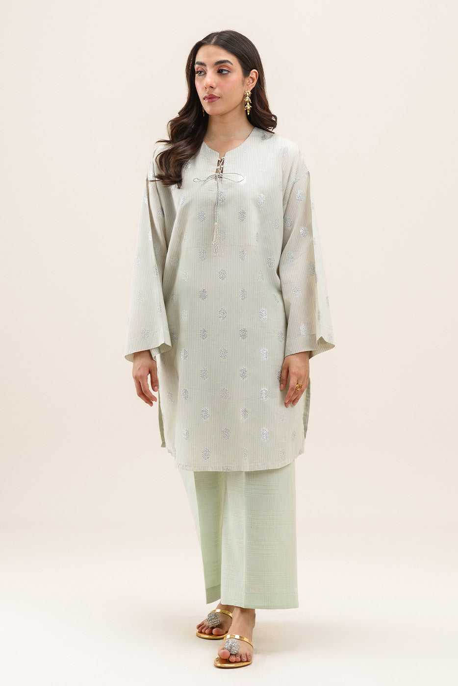 2 PIECE BASIC STRIPE BOOTI MUX SUIT (PRET)