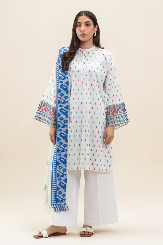 2 PIECE EMBROIDERED JACQUARD SUIT (PRET)