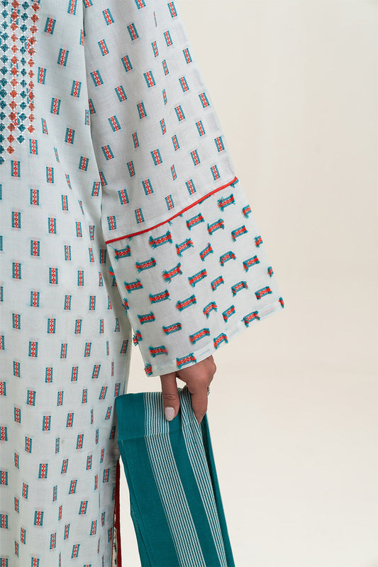 2 PIECE EMBROIDERED JACQUARD SUIT (PRET)