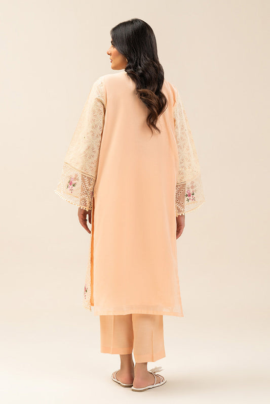 2 PIECE EMBROIDERED PAPER COTTON SUIT (PRET)