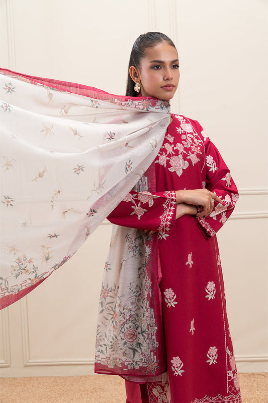 3 PIECE EMBROIDERED LAWN SUIT (PRET)