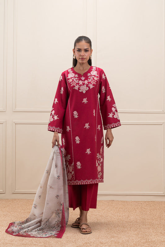 3 PIECE EMBROIDERED LAWN SUIT (PRET)