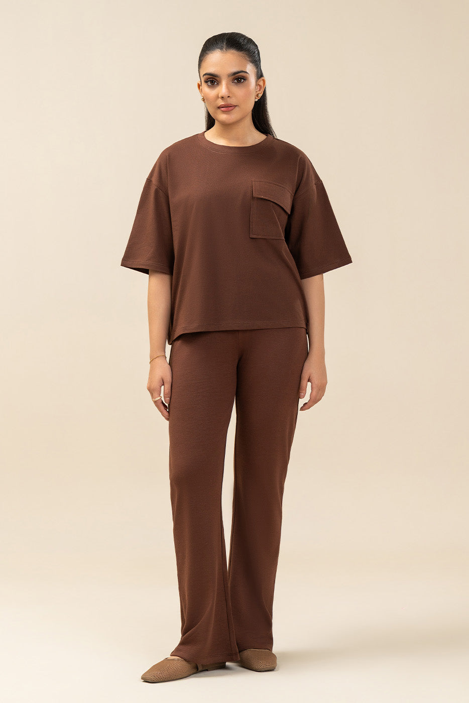 Flared knit pants