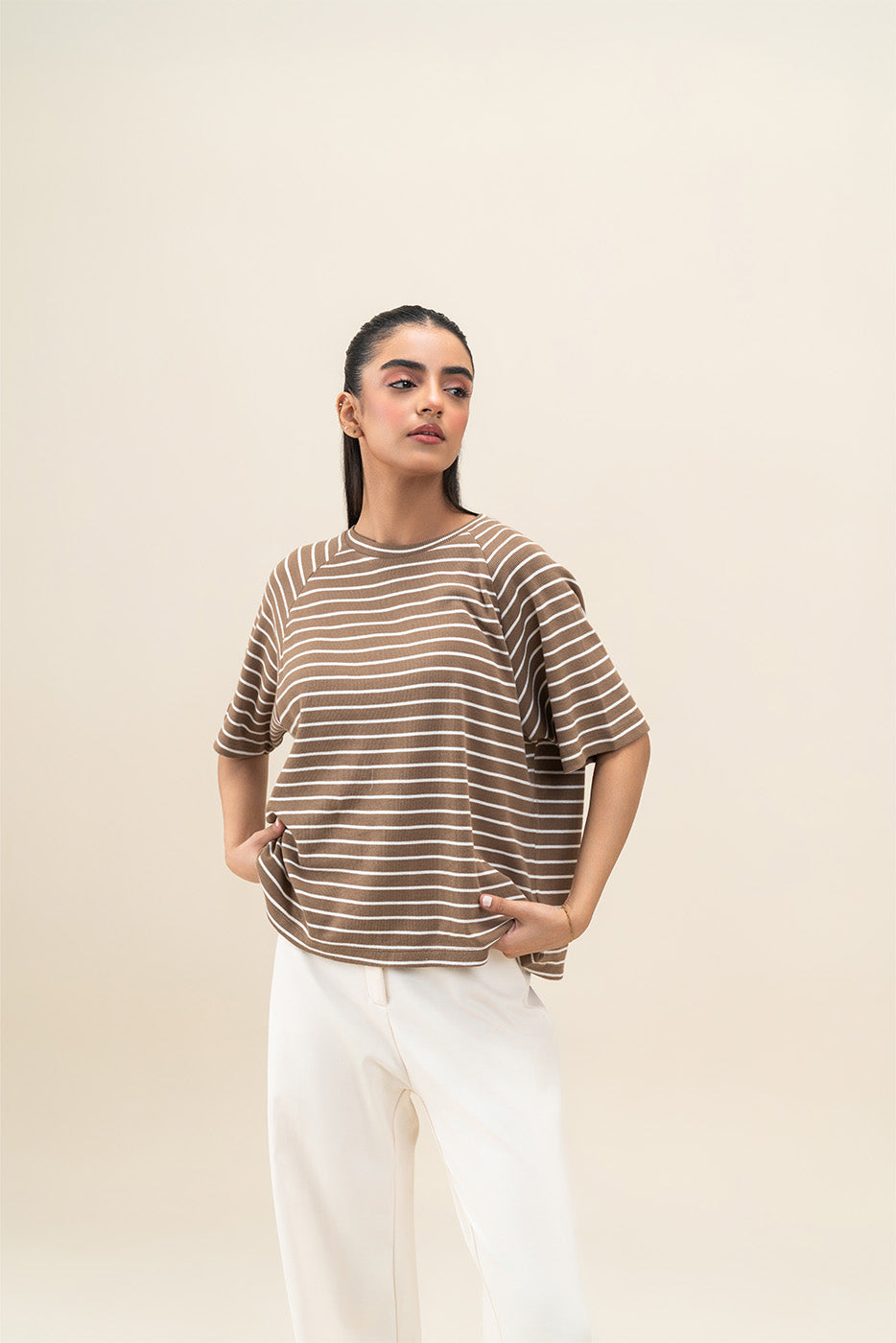 STRIPRED RAGLAN T-SHIRT