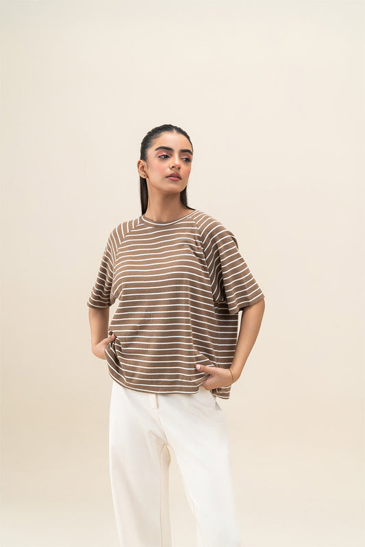 STRIPRED RAGLAN T-SHIRT