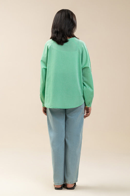 EMBROIDERED CHAMBRAY TOP (PRET)