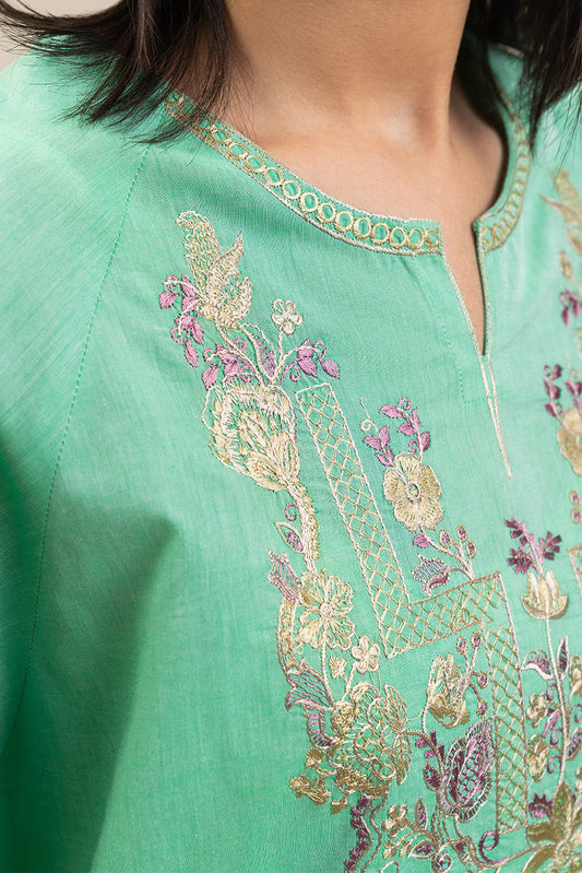 EMBROIDERED CHAMBRAY TOP (PRET)