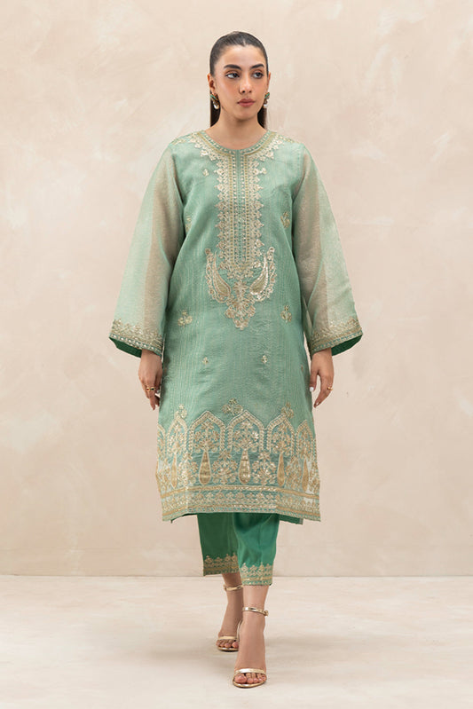 2 PIECE EMBROIDERED ORGANZA SUIT (LUXURY-PRET)