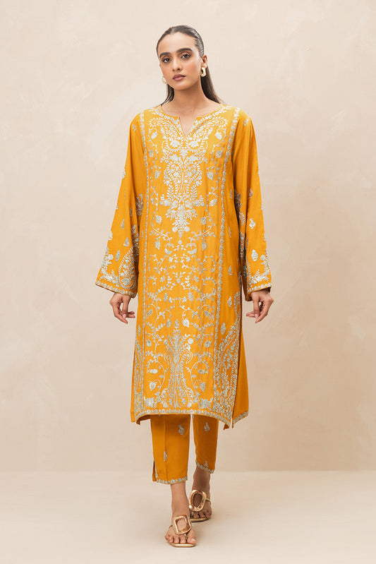 2 PIECE EMBROIDERED RAW SILK SUIT (LUXURY-PRET)